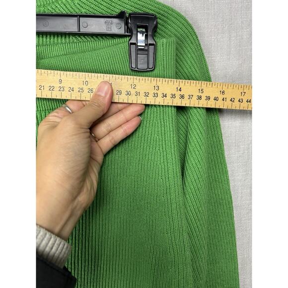La Maille Sezane Womens Ribbed Wool Blend Sweater Top Skirt Set Green S/M - Picture 9 of 9